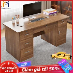 SUNNY Bàn gỗ chân bàn sắt sơn tĩnh điện dễ lắp ráp thích hợp làm văn phòng học tập tại nhà